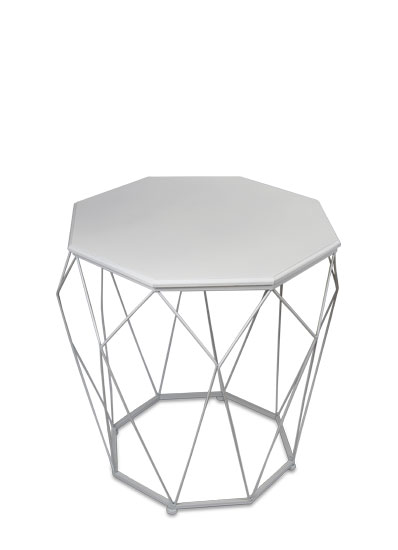 Stolik DIAMENT metalowy stół kosz druciany LOFT