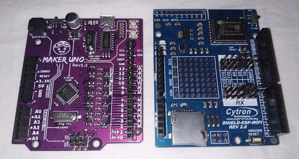 Cytron Maker Uno + Cytron ESP-WROOM-02 WiFi