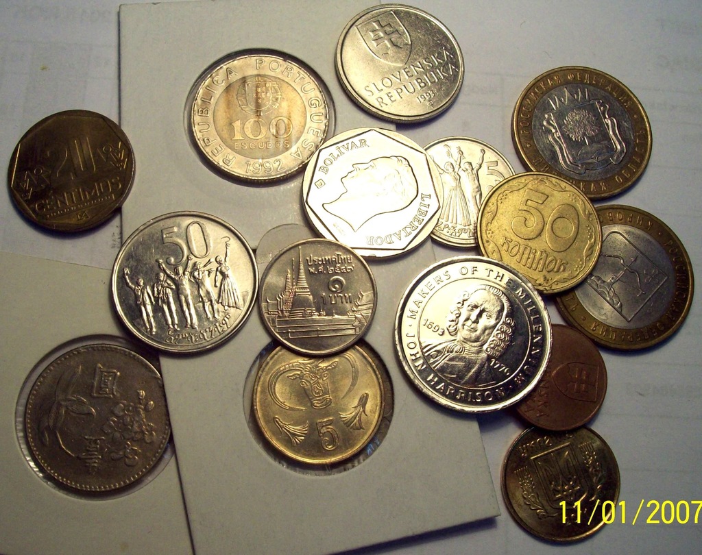Monety różne;15 szt, w tym Portugal.,daleki Wschód
