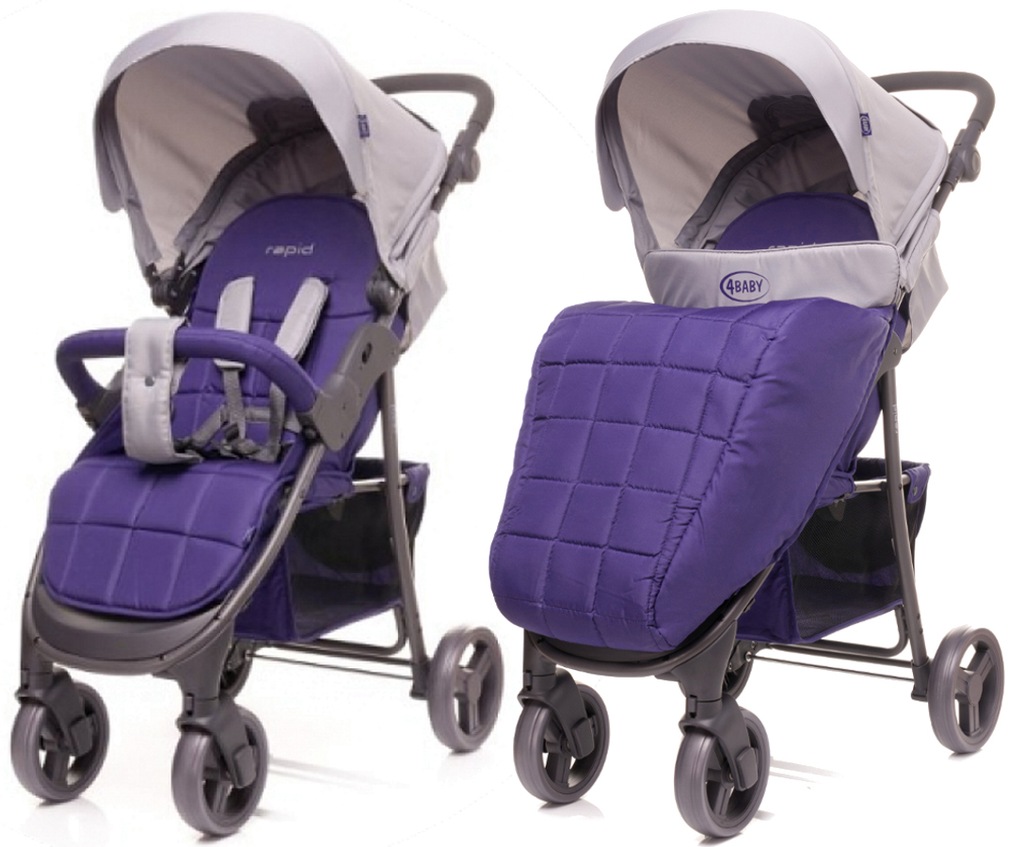 4BABY wózek spacerowy RAPID osłonka PURPLE fiolet
