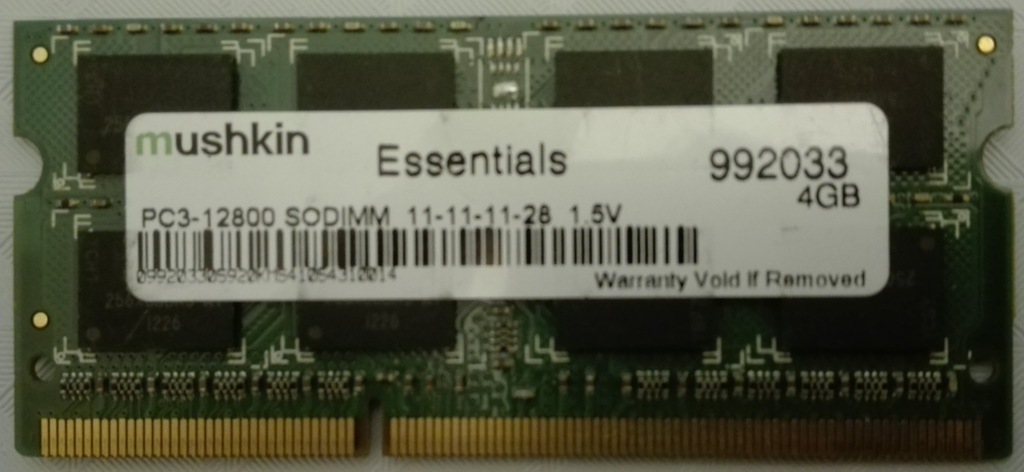 Pamięć RAM MUSHKIN 4GB 2Rx8 12800