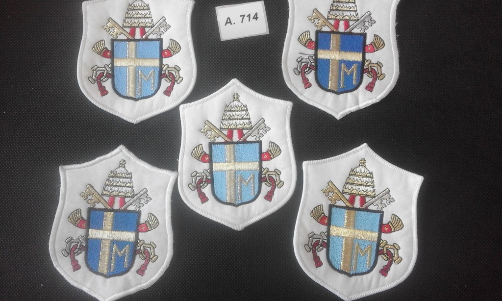 Naszywka haftowana herb papieski 5 szt A.714