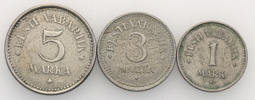 Estonia waluta markowa 1922 lot 3 szt. st.3