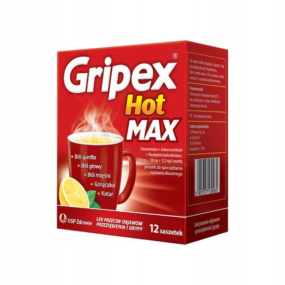 Gripex Hot Max, 12 saszetek APTEKA