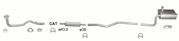 TOYOTA COROLLA E11 1.3 97-99 CAŁY UKŁAD TŁUMIKI