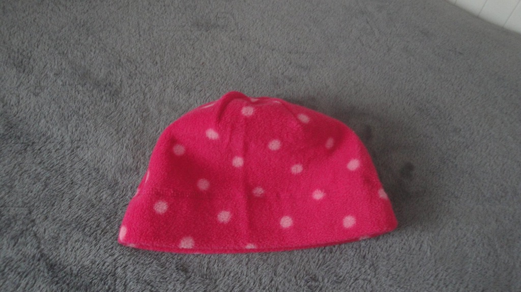 GEORGE polarowa czapka girls pink dots 116 128