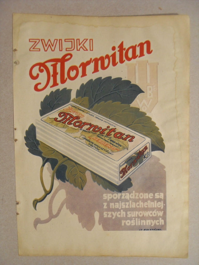 REKLAMA przedwojenna ZWIJKI MORWITAN St. RACZYŃSKI