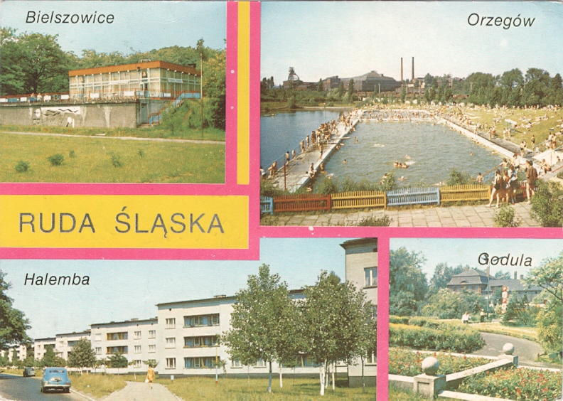 RUDA ŚLĄSKA - PLAC NIEPODLEGŁOŚCI + BASEN - 1975R