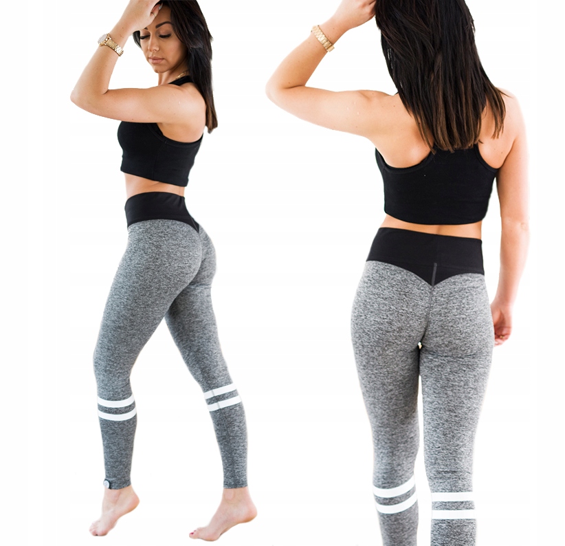 LEGGINSY Z BIAŁYM PASEM NA POŚLADKACH PUSH UP