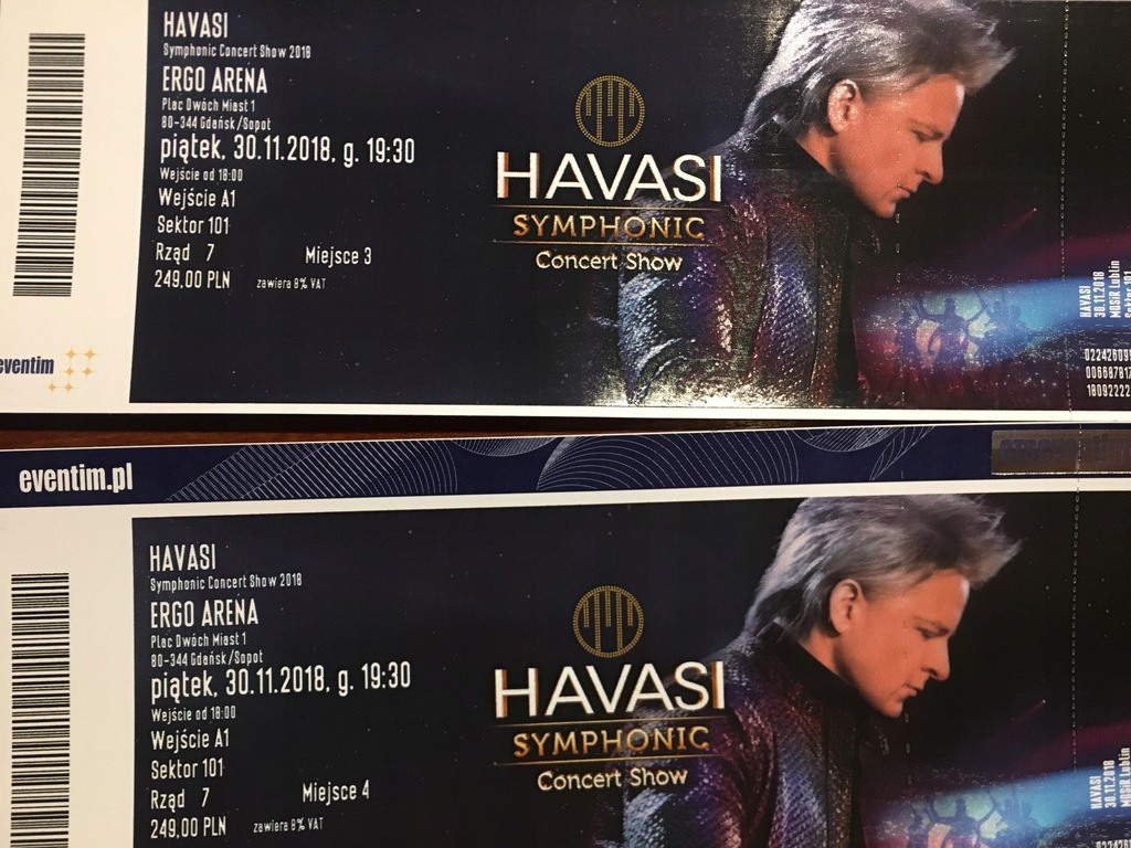 HAVASI, 30.11, Gdańsk/Sopot, Ergo Arena, 2 bilety