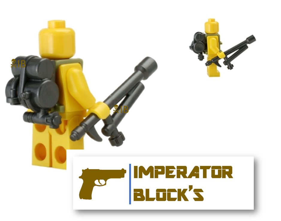 ☆ Miotacz ognia niemiecki WW2 broń +klocek LEGO