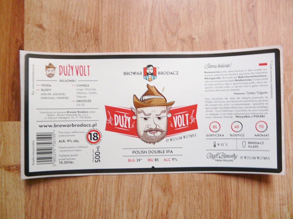 BROWAR BRODACZ.DUŻY VOLT polish double ipa. 500ml.