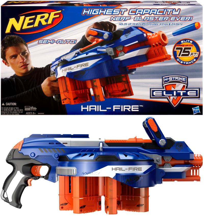 KARABIN NERF HAIL-FIRE 98952 4MAGAZYNKI 24STRZAŁKI