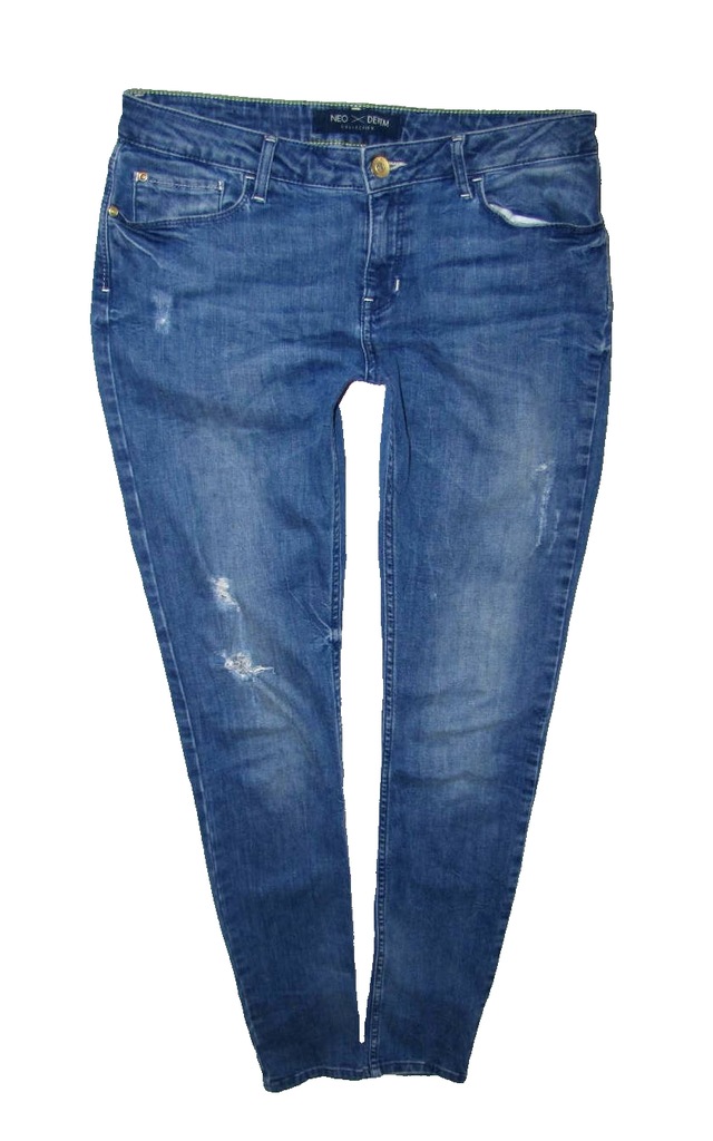 ADIDAS NEO jeansy rurki przecierane dziury r 38/40