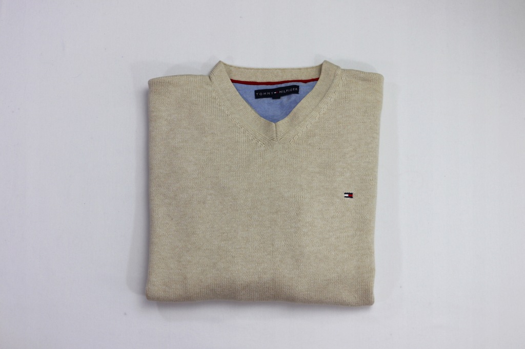 ! TOMMY ! SWETER TOMMY HILFIGER M BEŻOWY TOMMY