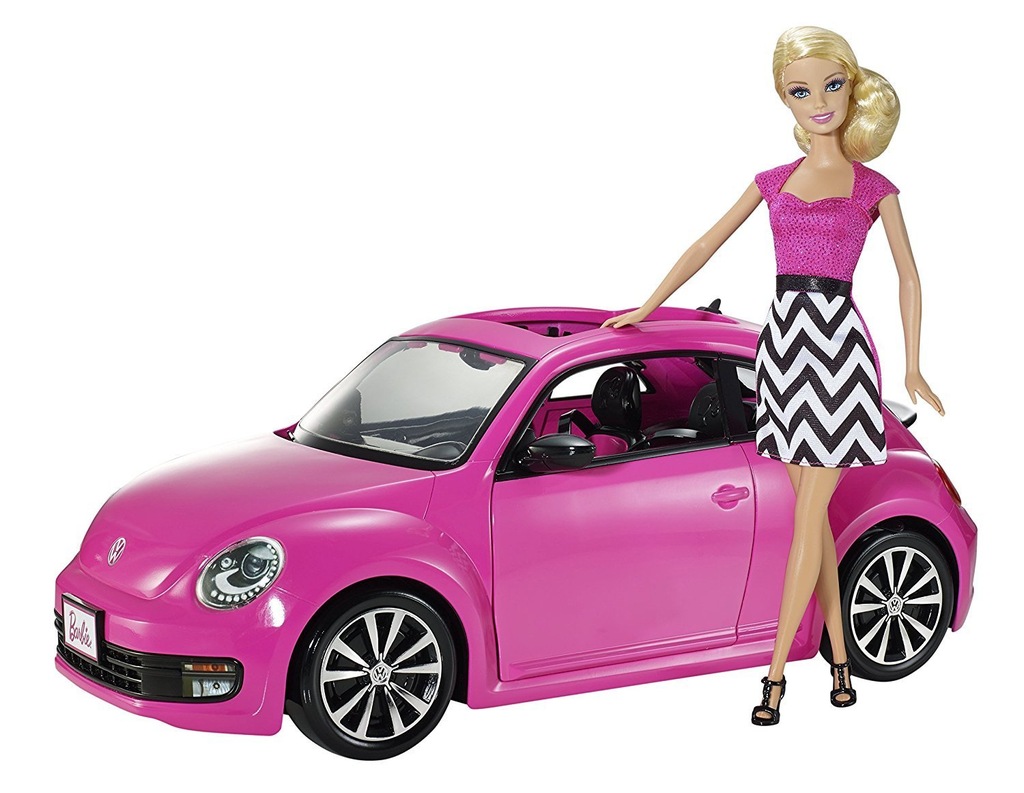 335D22 Lalka Barbie BJP37 z samochodem VW Beetle