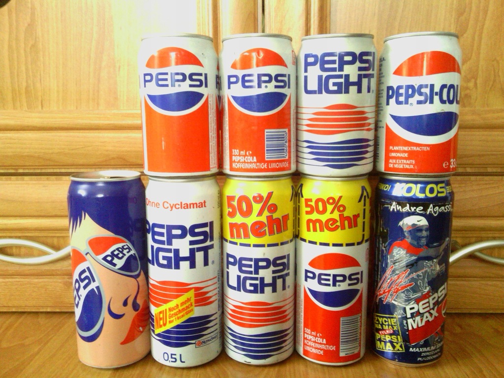 STARE PUSZKI PEPSI ZESTAW 9 SZTUK
