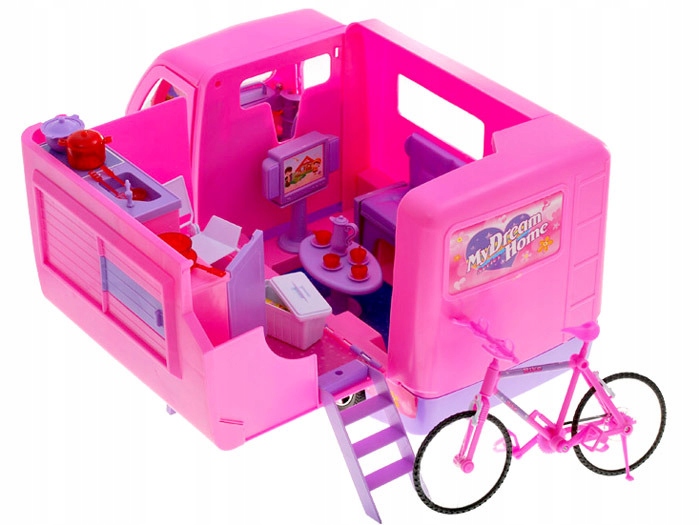 SAMOCHÓD Auto dla lalki Barbie Camper + rower Z164