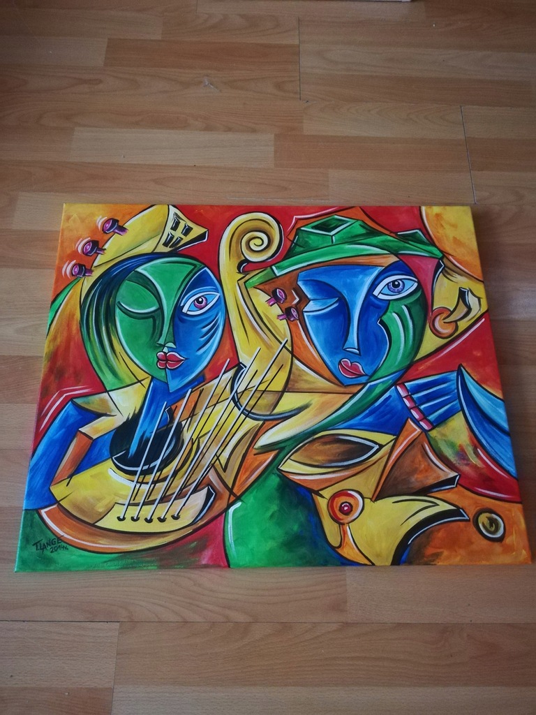 &quot;Muzyczny duet&quot; Tomasz Lange 60x50 cm
