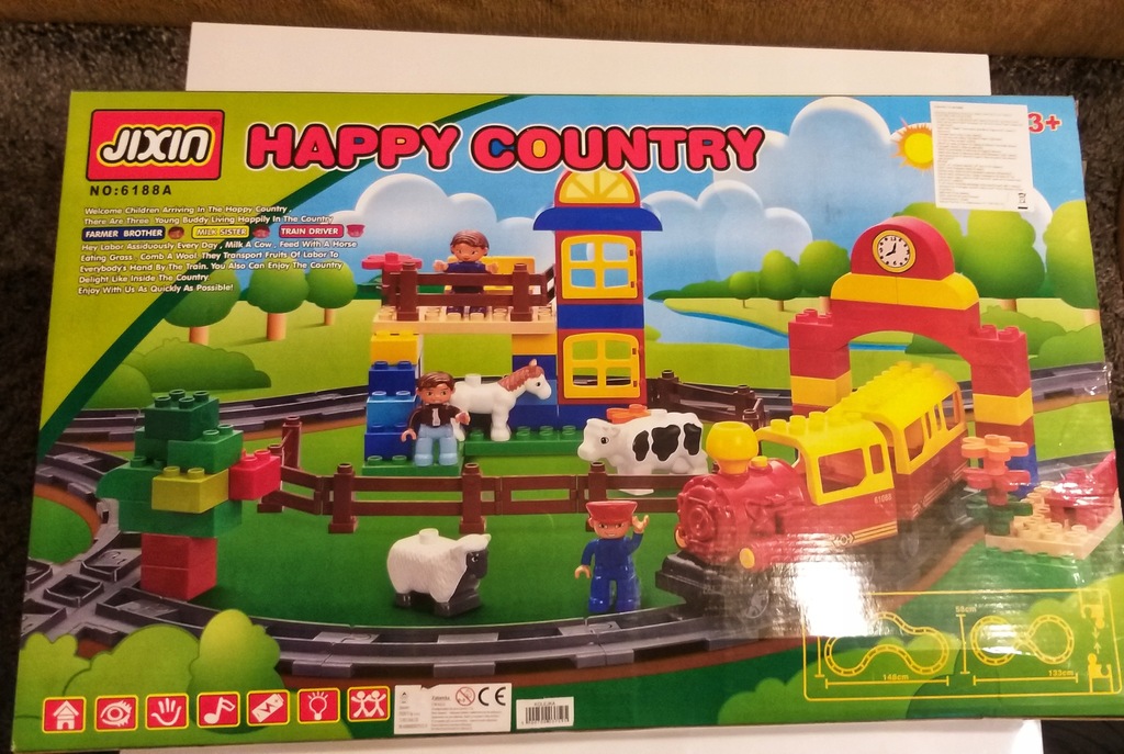 Klocki JIXIN Happy Country kolejka dźwięk/jazda