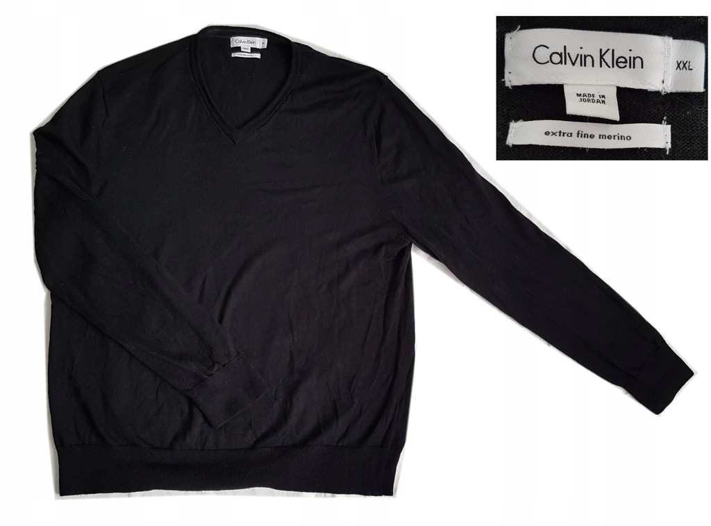 Sweter Calvin Klein 100% wełna merino rozmiar XXL