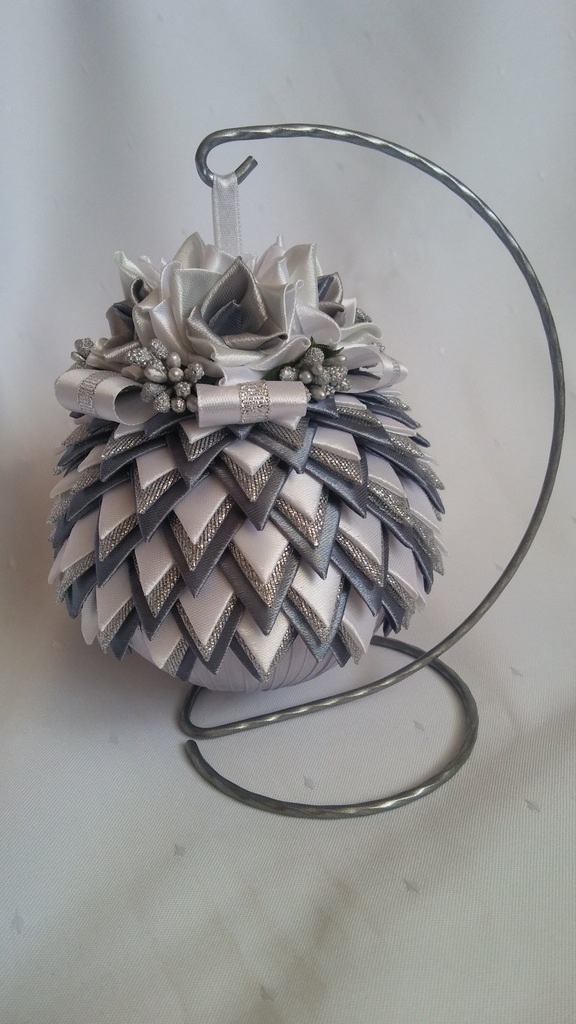 Bombka kanzashi karczoch, rękodzieło 