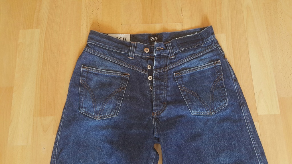 Spodnie jeans D&G 32 / 46 nietypowe - odwrotne