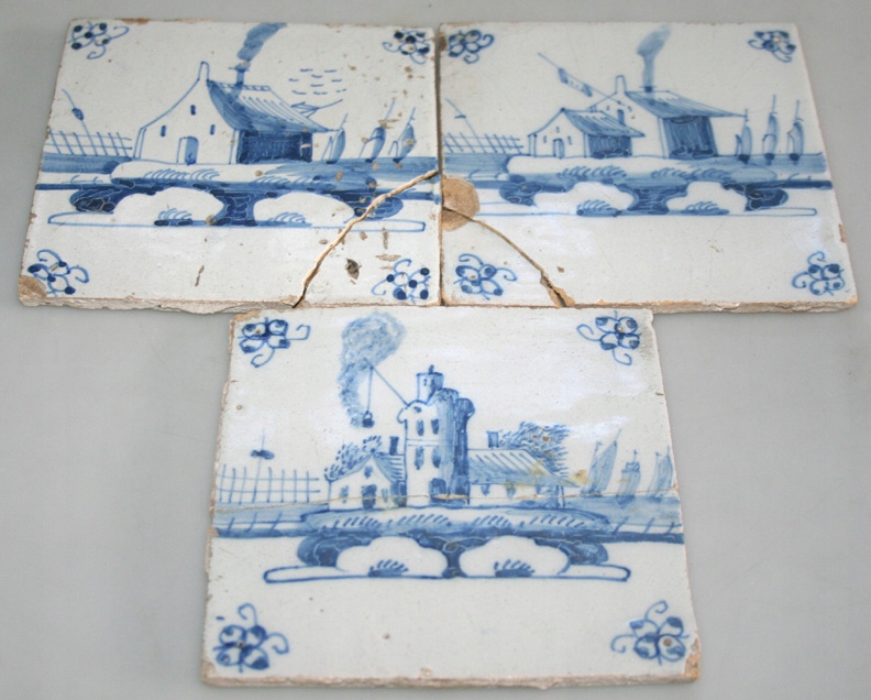 3 STARE ORYGINALNE KAFELKI DELFT