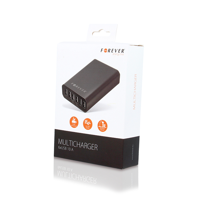 Forever ładowarka sieciowa Multi Charger 6x USB 10