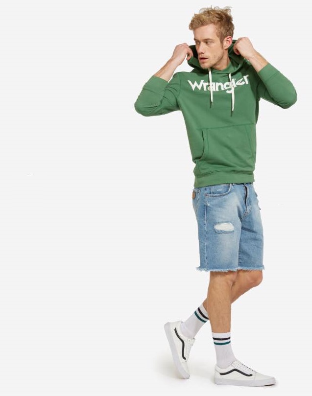 Zielona bluza z kapturem Wrangler - rozmiar M