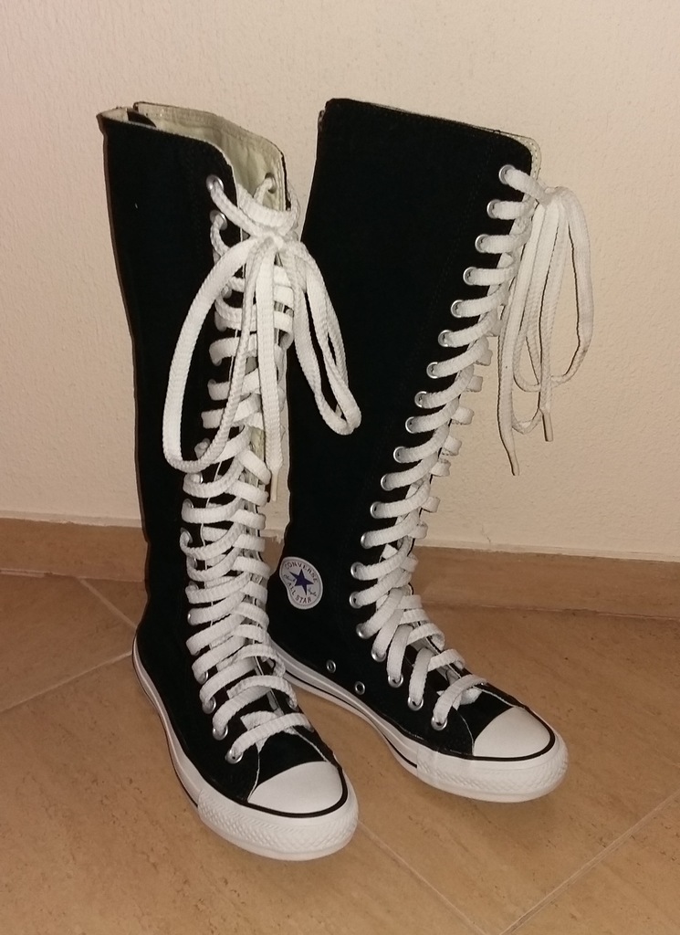 Converse czarne długie trampki do kolan XXHi 35