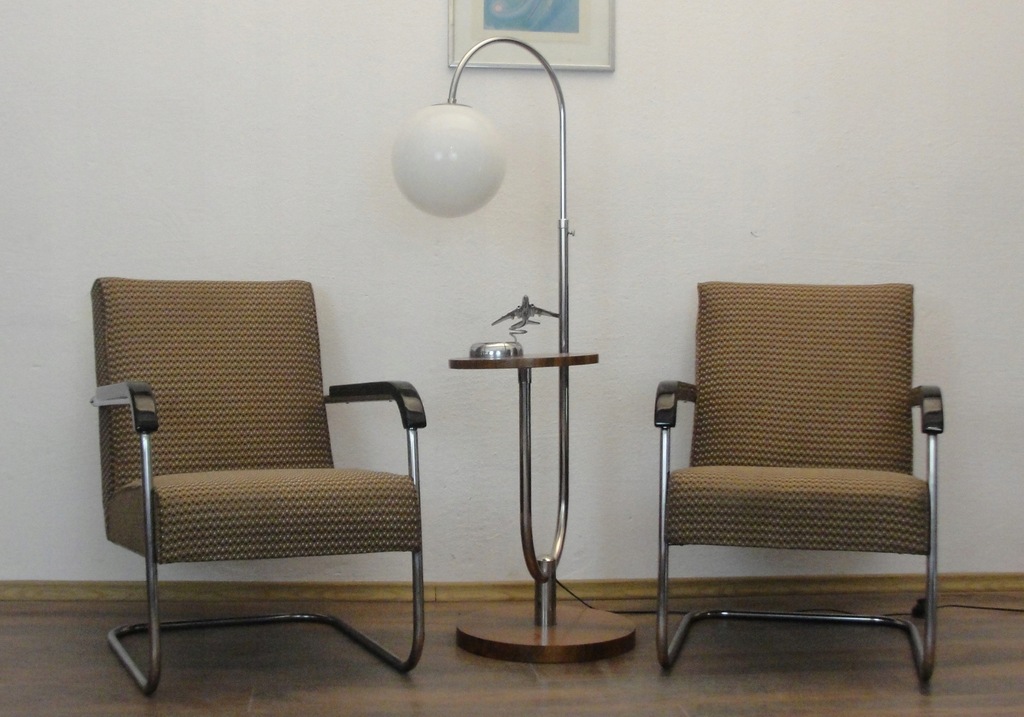 Dwa fotele Anton Lorenz K28 Chrom Art Deco Bauhaus