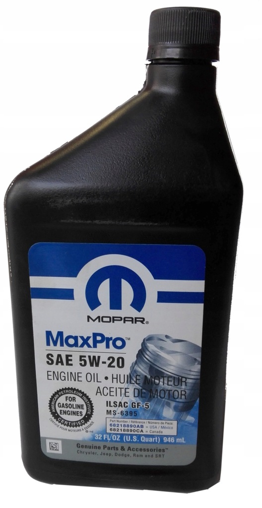 Olej silnikowy MOPAR MAXPRO 5W20 JEEP FIAT DODGE