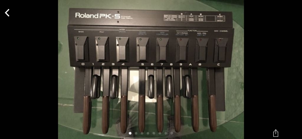 Klawiatura nożna midi Roland pk-5 dynamic midi ped