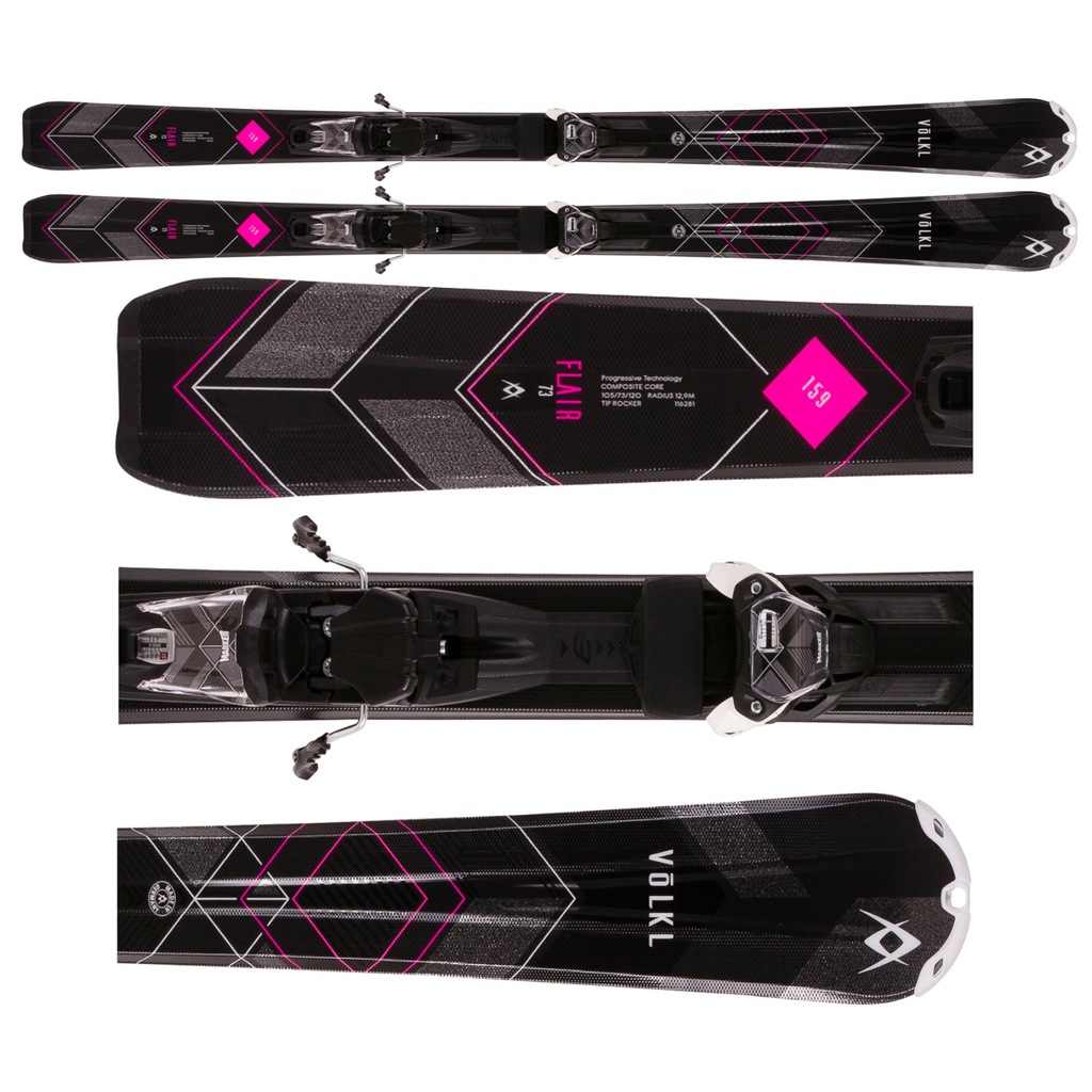 NARTY DAMSKIE VOLKL FLAIR 73 153+wiązania CZARNE