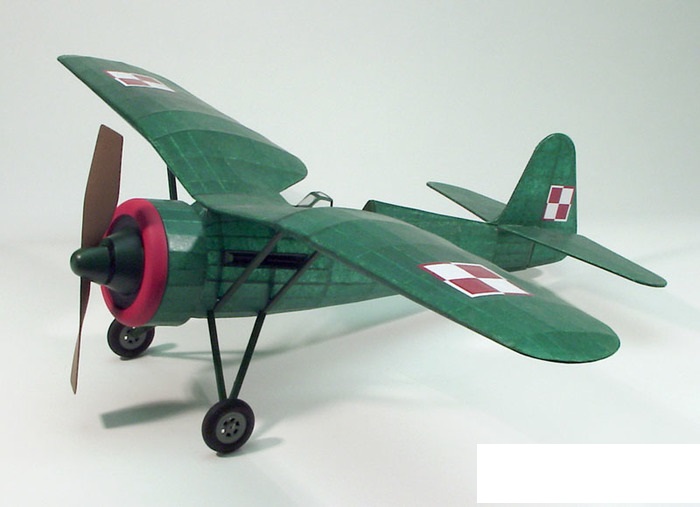 Dumas PZL P.11 polski samolot z napędem gumowym