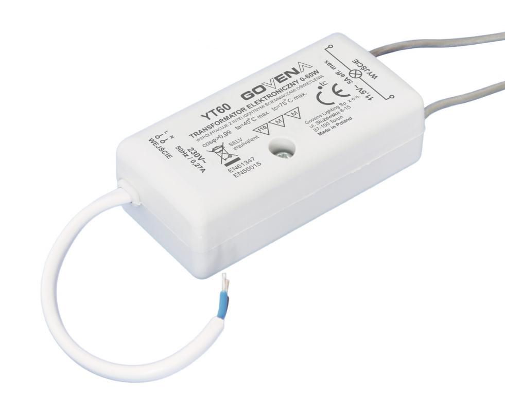 Transformator elektroniczny 60W YT-60 GOVENA 12V