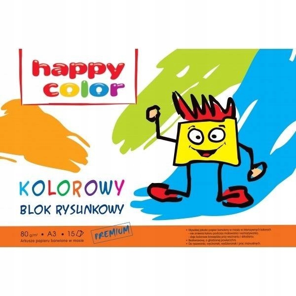 Blok rysunkowy A3/15K kolorowy HAPPY COLOR