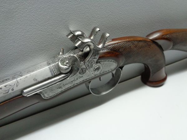XIX w. pistolet kapiszonowy z kolbą