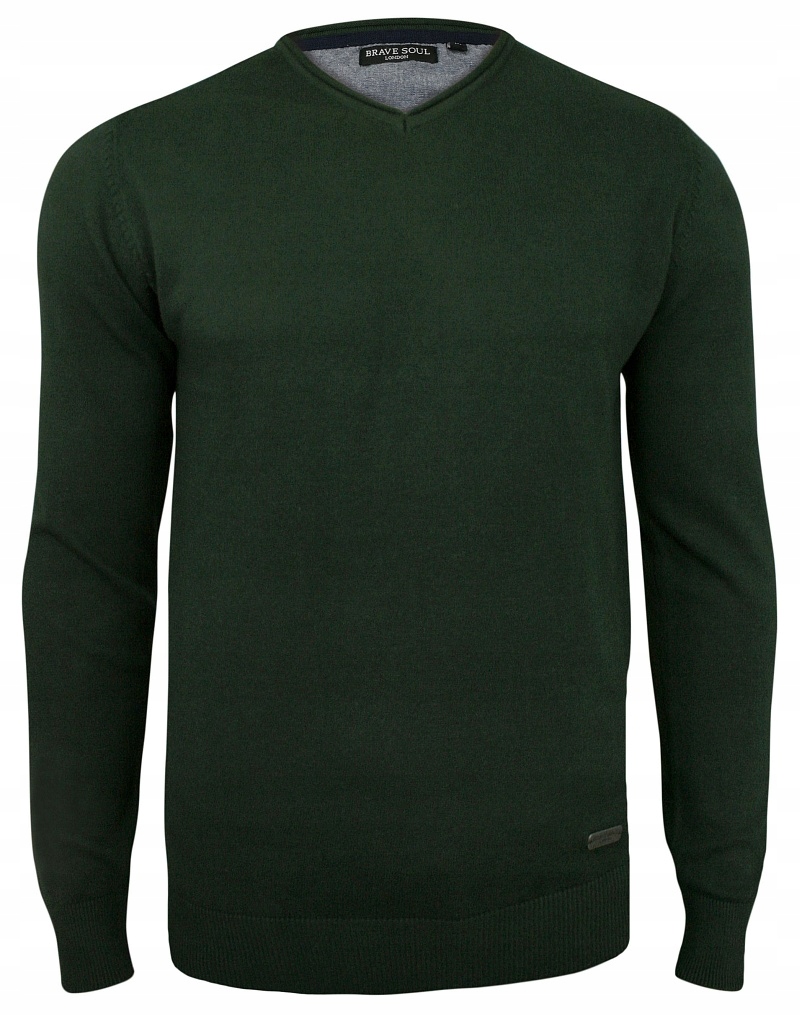 Zielony Sweter -Dekolt w Serek- Brave Soul - XL