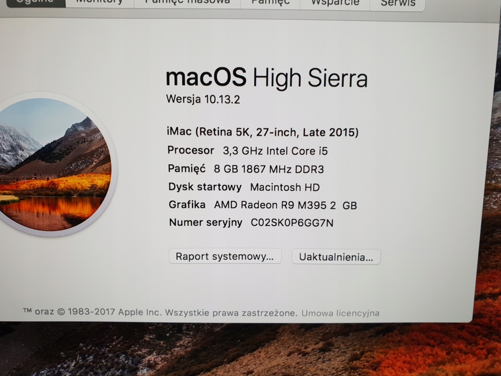 mac OS High Sierra Wersja 10.13.6
