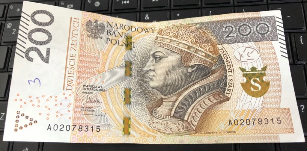 Banknot 200 zł seria A0 2078315