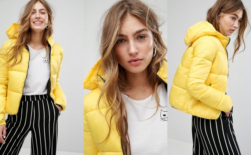 A9A112*BERSHKA WATOWANA ŻÓŁTA KURTKA DAMSKA M T00