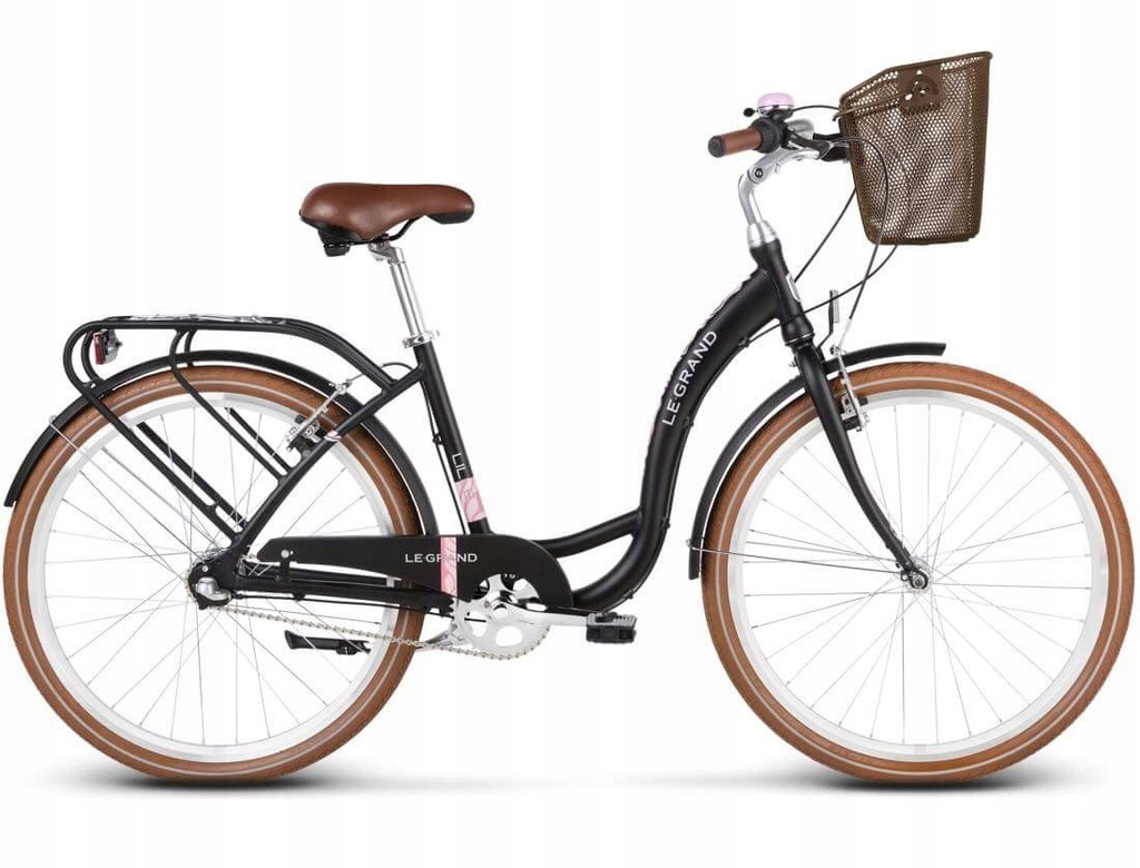 Rower damski Le grand czarny mat z koszykiem 7595260052 oficjalne