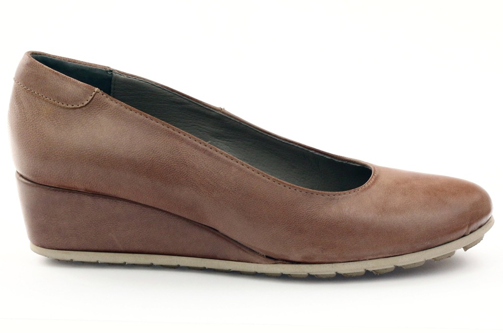 Brązowe Skórzane Buty Damskie Półbuty Edeo r.36