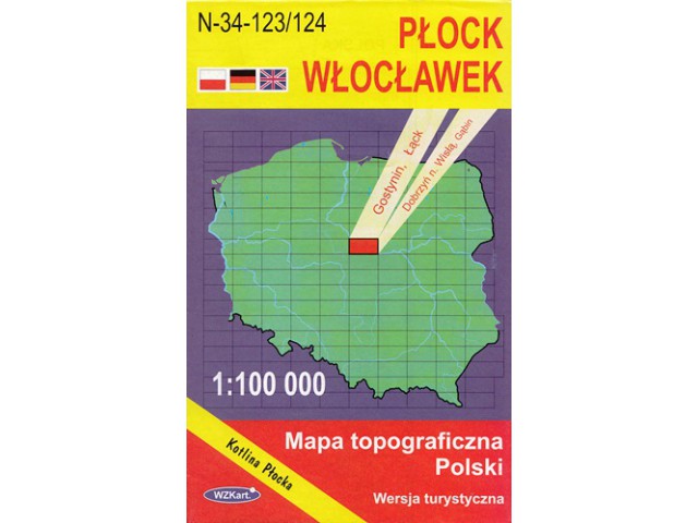 Mapa topograficzna Płock Włocławek Kotlina Płocka