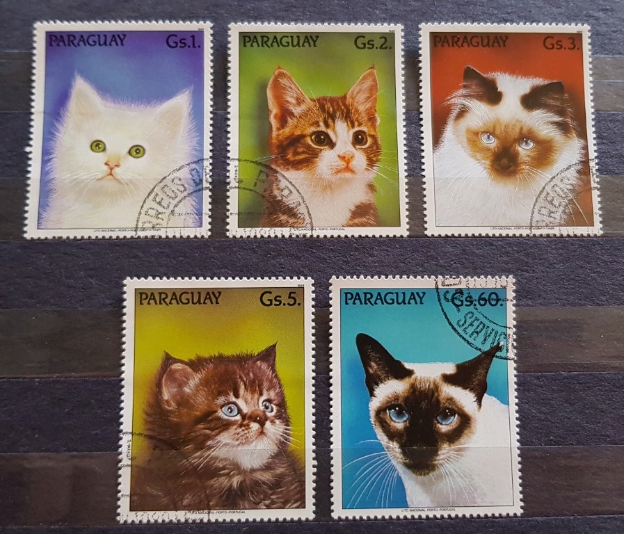 Znaczki pocztowe z kotami - Paragwaj.