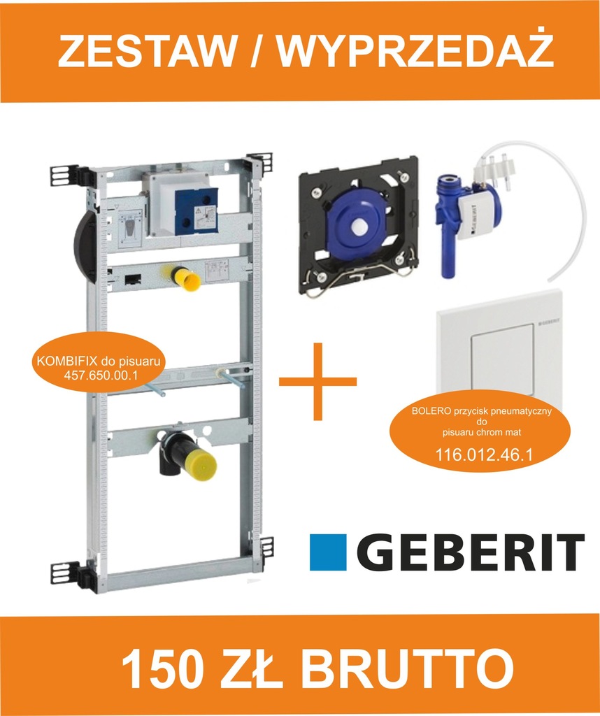 GEBERIT KOMBIFIX do pisuaru + BOLERO przycisk pneu