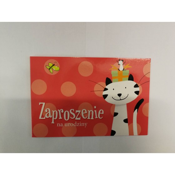Zaproszenie, urodziny, z kotem, extra zaproszenie