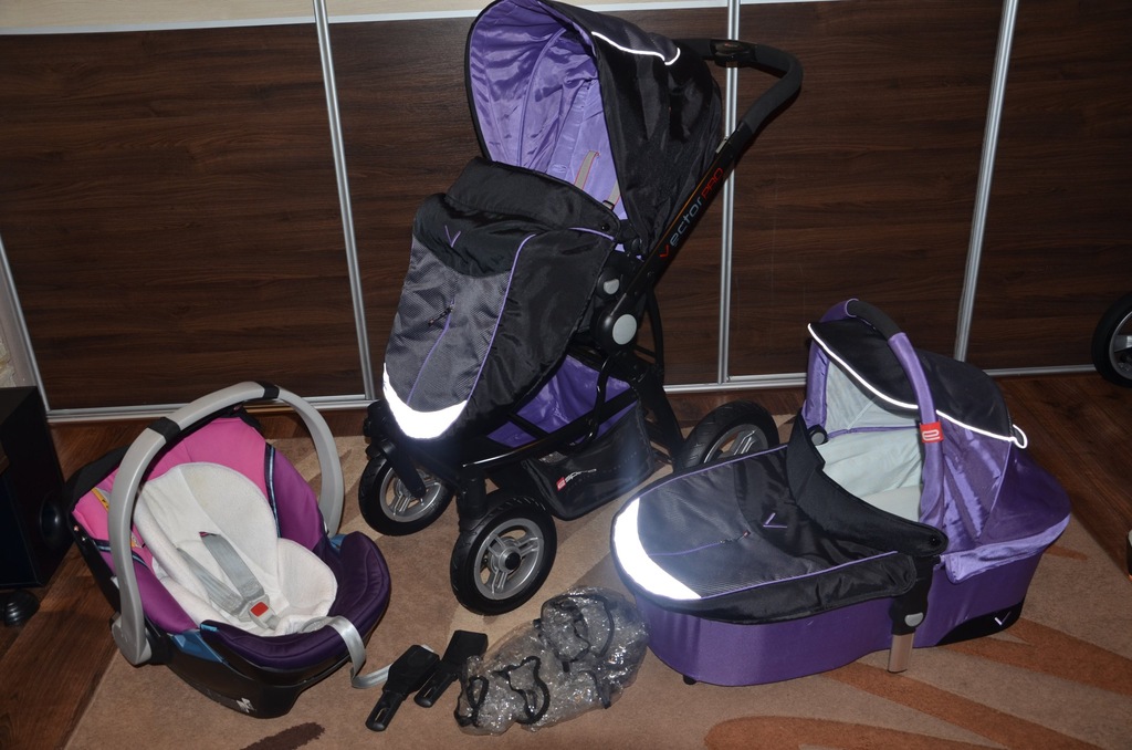 Piekny wozek Espiro Vector Pro 3w1 z cybex aton